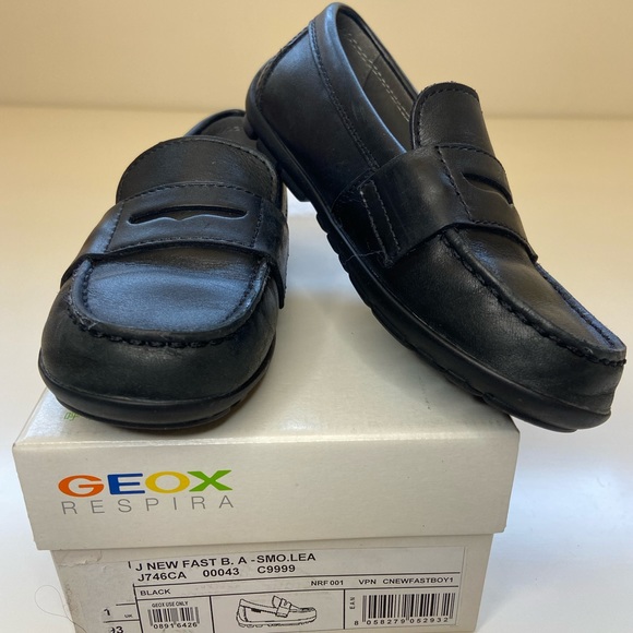 Geox Black Leather Dress Shoes - Picture 2 of 6